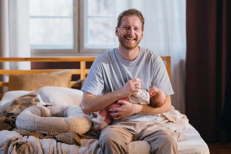 a smiling caucasian father