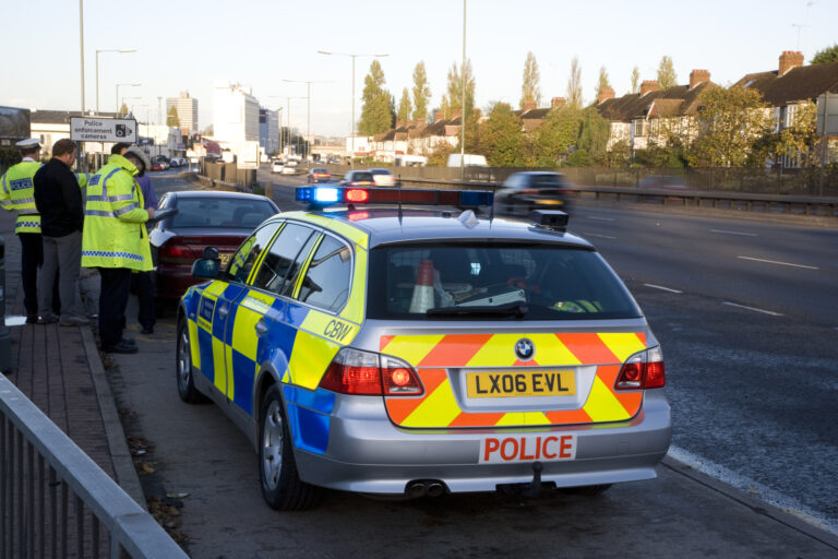 police pulling over a car